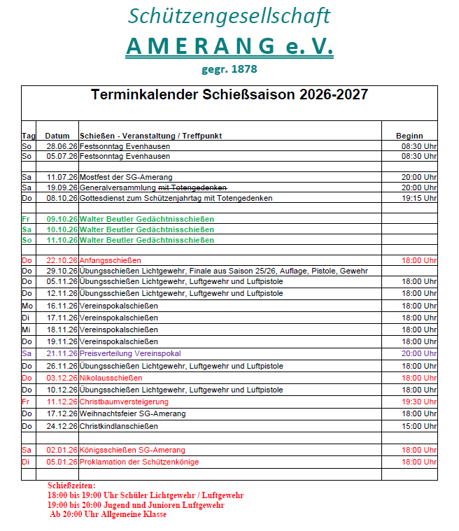 Terminplan 2026-27
