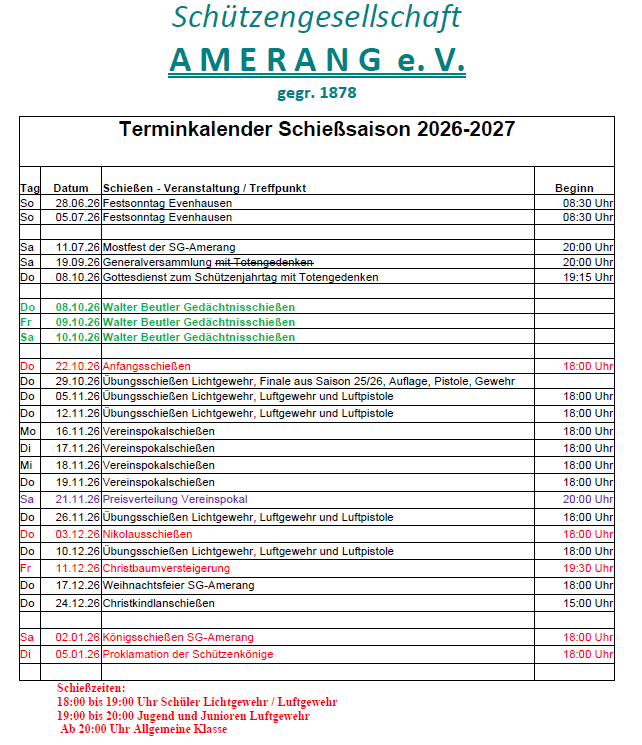 Terminplan 2026-27