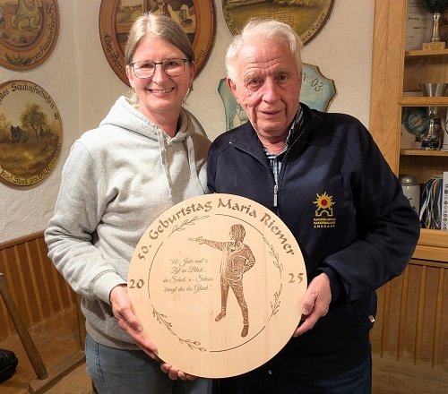 Geburtstagsscheibe Maria Riemer